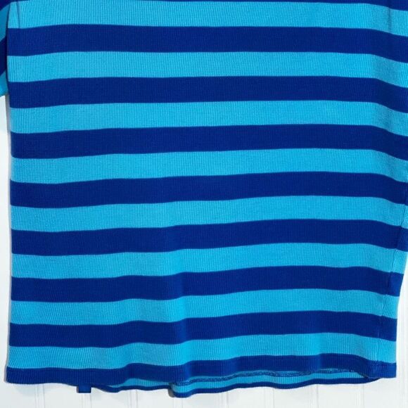 LRL Ralph Lauren Jeans Co Shirt Women Large Blue Strip Short Sleeve Pullover - Picture 9 of 9